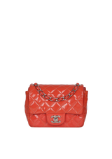 PATENT LEATHER MINI SQUARE FLAP BAG