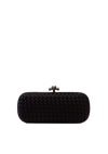 LONG KNOT INTRECCIATO SATIN CLUTCH