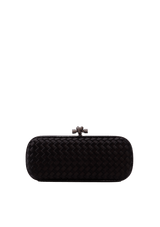LONG KNOT INTRECCIATO SATIN CLUTCH