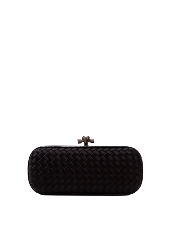 LONG KNOT INTRECCIATO SATIN CLUTCH