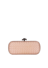 LONG KNOT INTRECCIATO SATIN CLUTCH