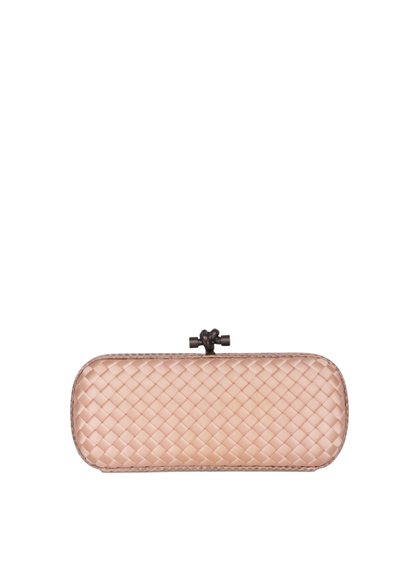 LONG KNOT INTRECCIATO SATIN CLUTCH