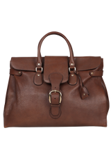 LEATHER STIRRUP TOP HANDLE BAG