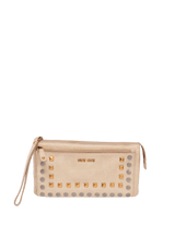 LEATHER STUDDED CLUTCH