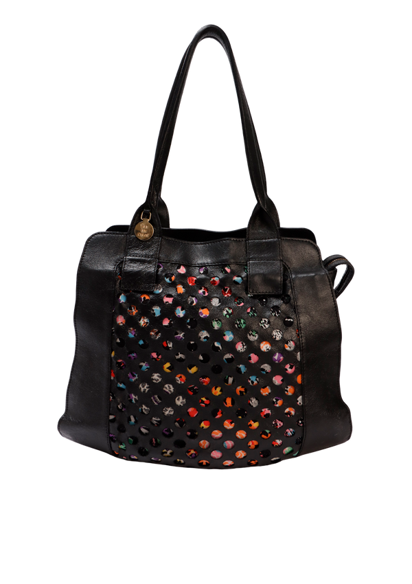 PERFORATED LEATHER TOTE BAG