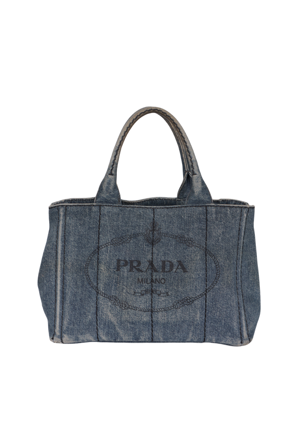 SMALL DENIM CANAPA LOGO TOTE