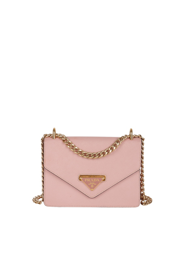 SAFFIANO TRIANGLE ENVELOPE CHAIN BAG