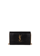 CROCODILE EMBOSSED UPTOWN CHAIN WALLET