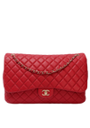 XXL TRAVEL CLASSIC SINGLE FLAP LAMBSKIN BAG