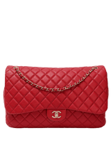 XXL TRAVEL CLASSIC SINGLE FLAP LAMBSKIN BAG