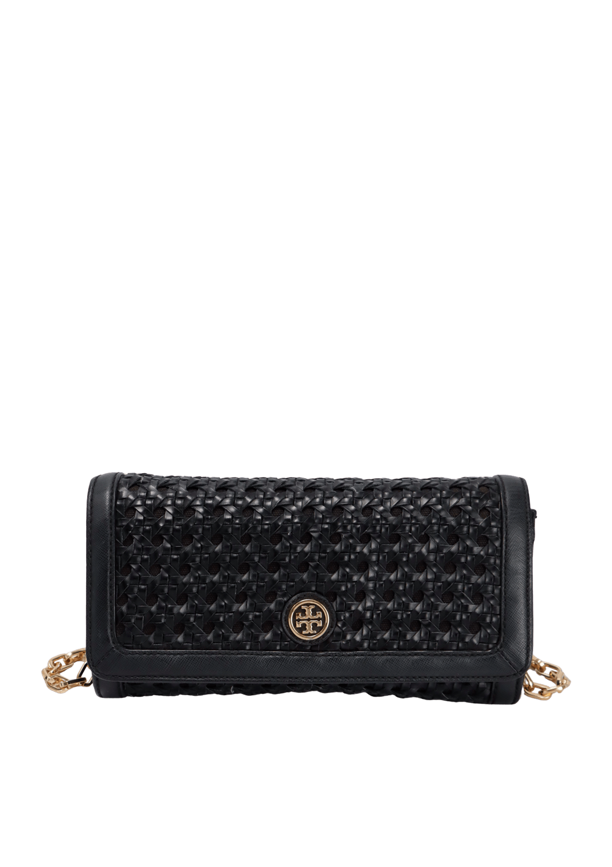 BOLSA TORY BURCH LEATHER CHAIN WALLET PRETO ORIGINAL – Gringa