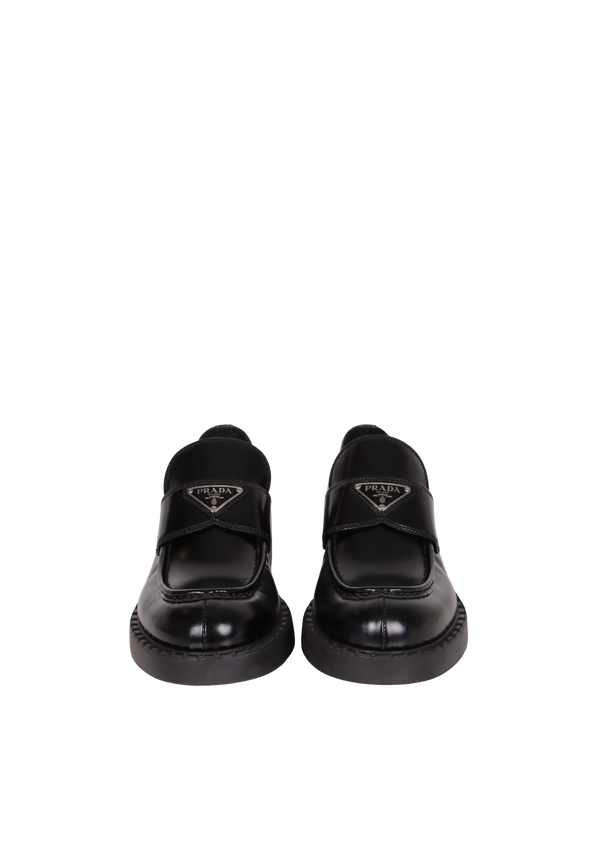 CHOCOLATE LEATHER LOAFERS 40