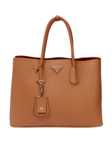LARGE CITY CALF CUIR DOUBLE TOTE