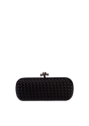 LONG KNOT INTRECCIATO SATIN CLUTCH