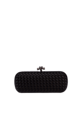 LONG KNOT INTRECCIATO SATIN CLUTCH