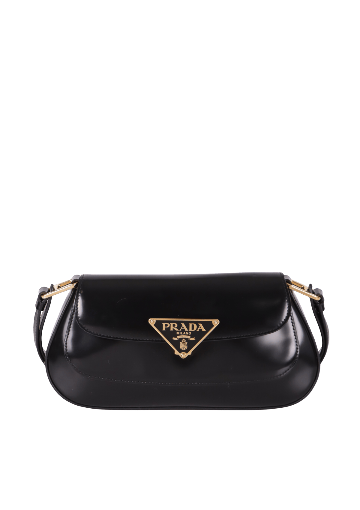 BOLSA PRADA BRUSHED LEATHER LOGO BAG PRETO ORIGINAL – Gringa
