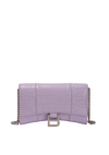 HOURGLASS WALLET ON CHAIN CROCODILE EMBOSSED