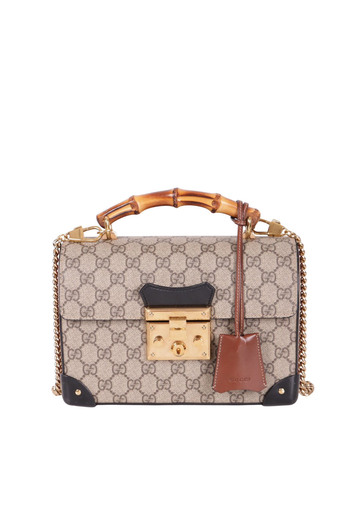 BOLSA GUCCI GG SUPREME PADLOCK BAMBOO SMALL BEGE ORIGINAL – Gringa