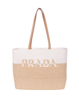RAFFIA LOGO TOTE BAG