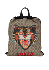 GG SUPREME ANGRY CAT DRAWSTRING BACKPACK