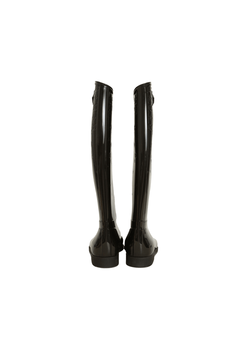 MONOGRAM DROP RUBBER RAIN BOOTS 34