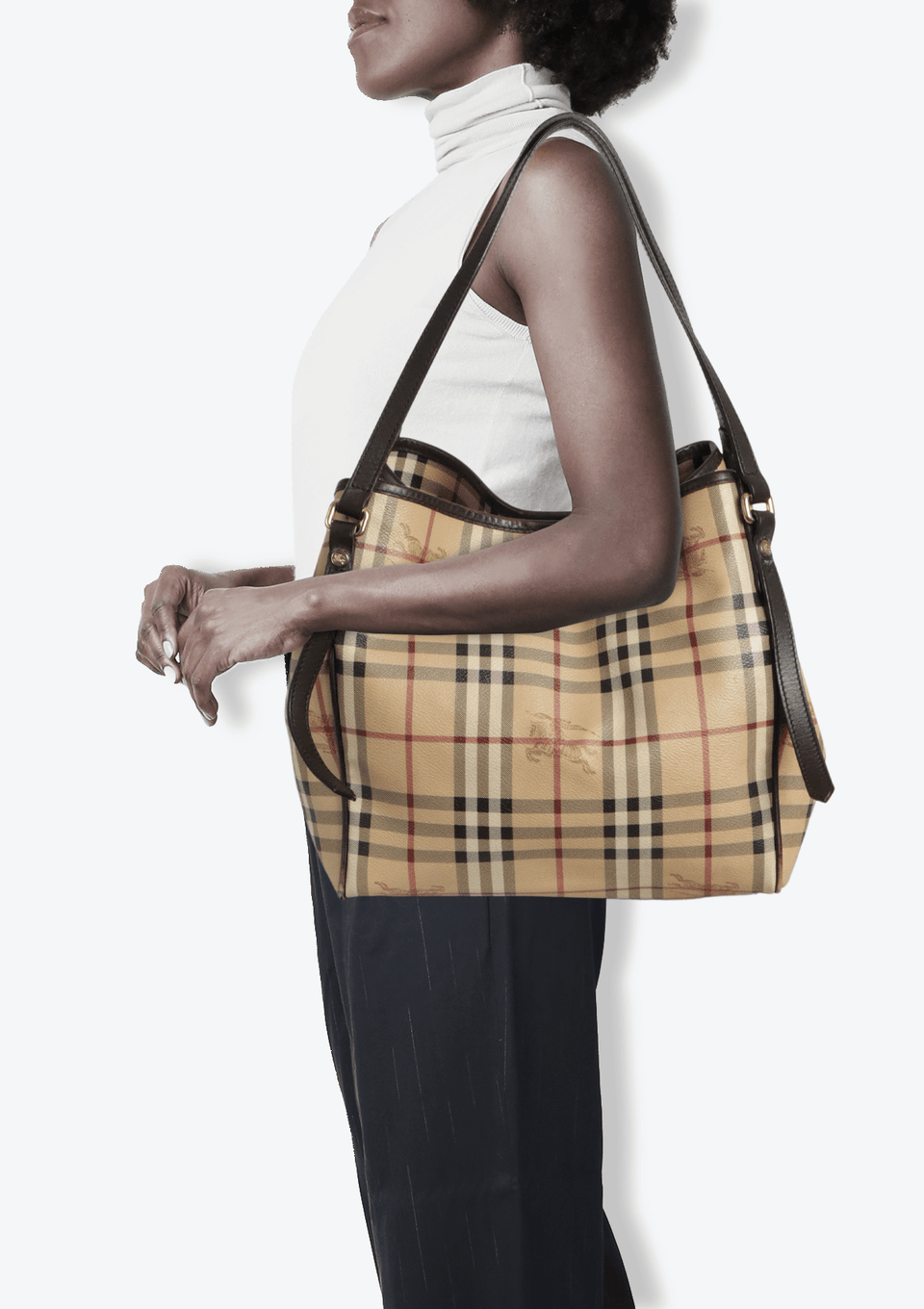 BOLSA BURBERRY HAYMARKET CHECK CANTERBURY BEGE ORIGINAL – Gringa
