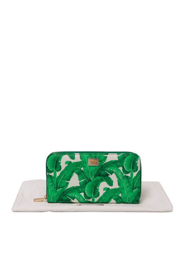 BANANA LEAF PRINT ZIP WALLET