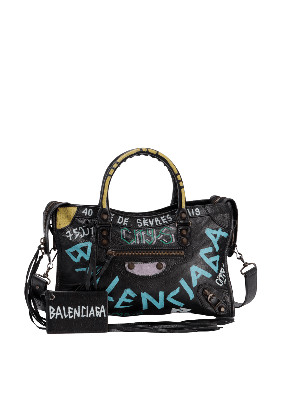 BOLSA BALENCIAGA MOTOCROSS CLASSIC GRAFFITI CITY BAG PRETO BOLSA BALENCIAGA MOTOCROSS CLASSIC GRAFFITI CITY BAG PRETO