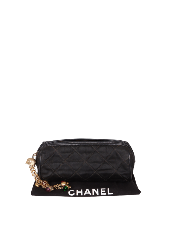 VINTAGE SATIN GOLD TASSEL CLUTCH