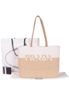 RAFFIA LOGO TOTE BAG