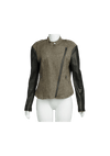 JACKET WITH LEATHER SLEEVE 40