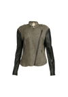 JACKET WITH LEATHER SLEEVE 40