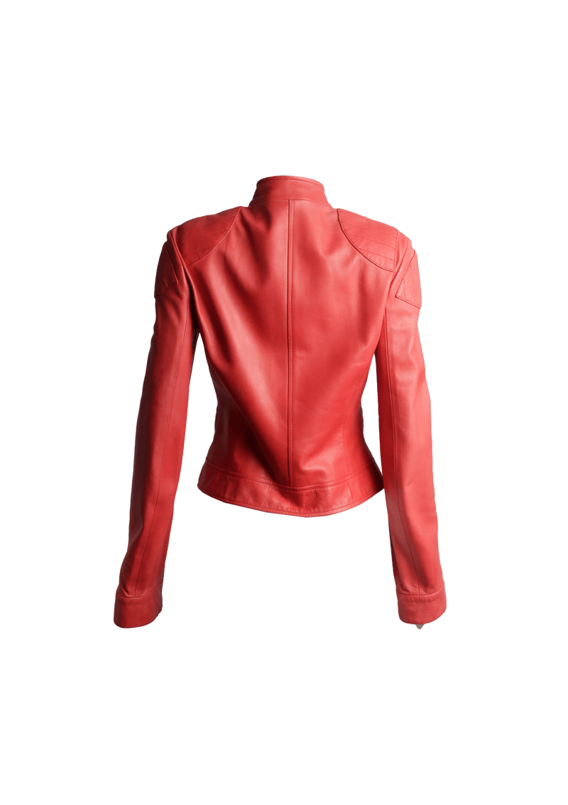 LEATHER BIKER JACKET 42