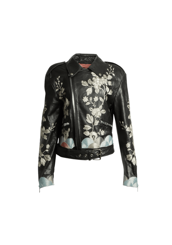 LEATHER EMBROIDERY JACKET 40