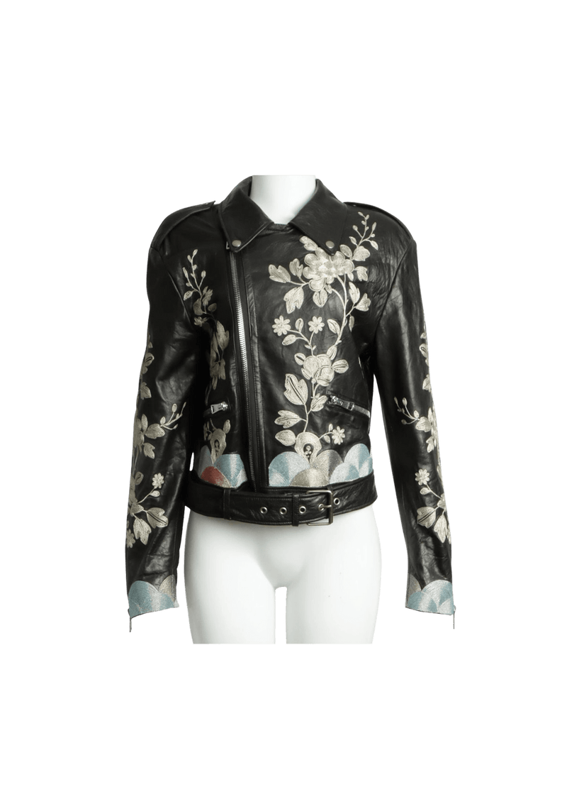 LEATHER EMBROIDERY JACKET 40