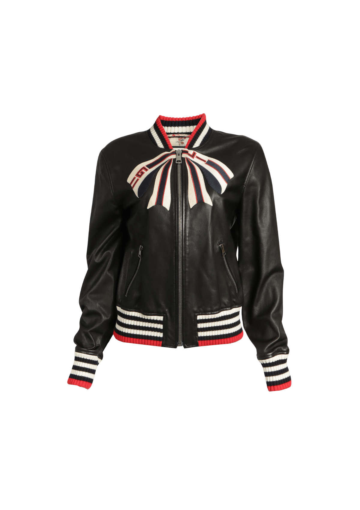 JAQUETA GUCCI LEATHER WEB JACKET PRETO ORIGINAL – Gringa
