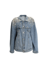 CRYSTAL EMBELLISHMENTS DENIM JACKET 38