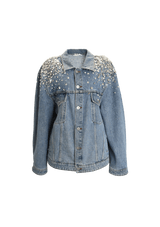 CRYSTAL EMBELLISHMENTS DENIM JACKET 38