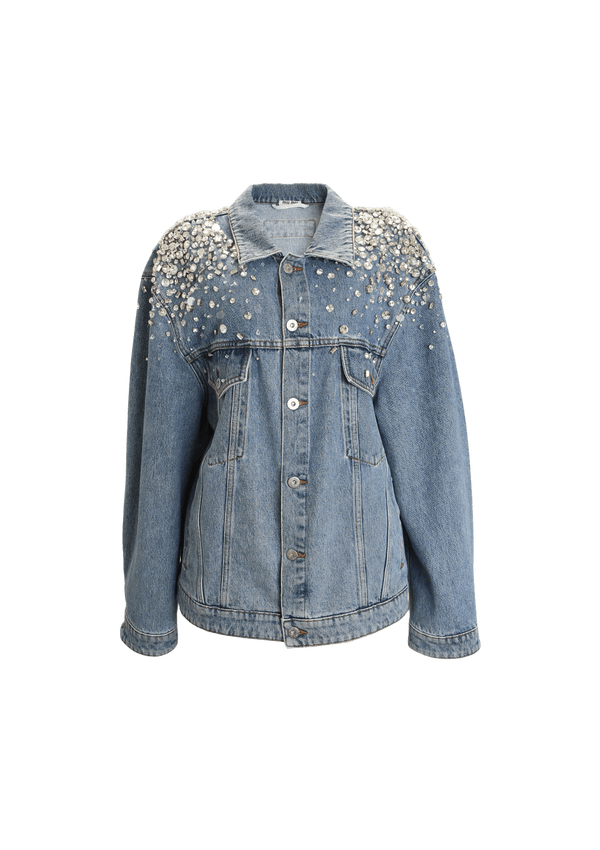 CRYSTAL EMBELLISHMENTS DENIM JACKET 38