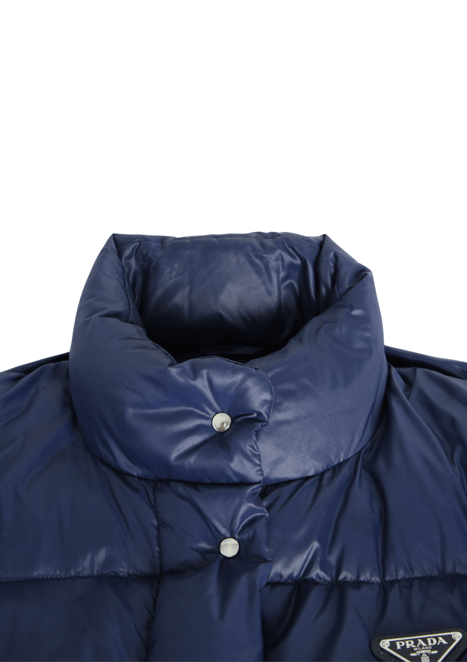JAQUETA PRADA NYLON PUFFER DOWN JACKET 38 AZUL ORIGINAL – Gringa