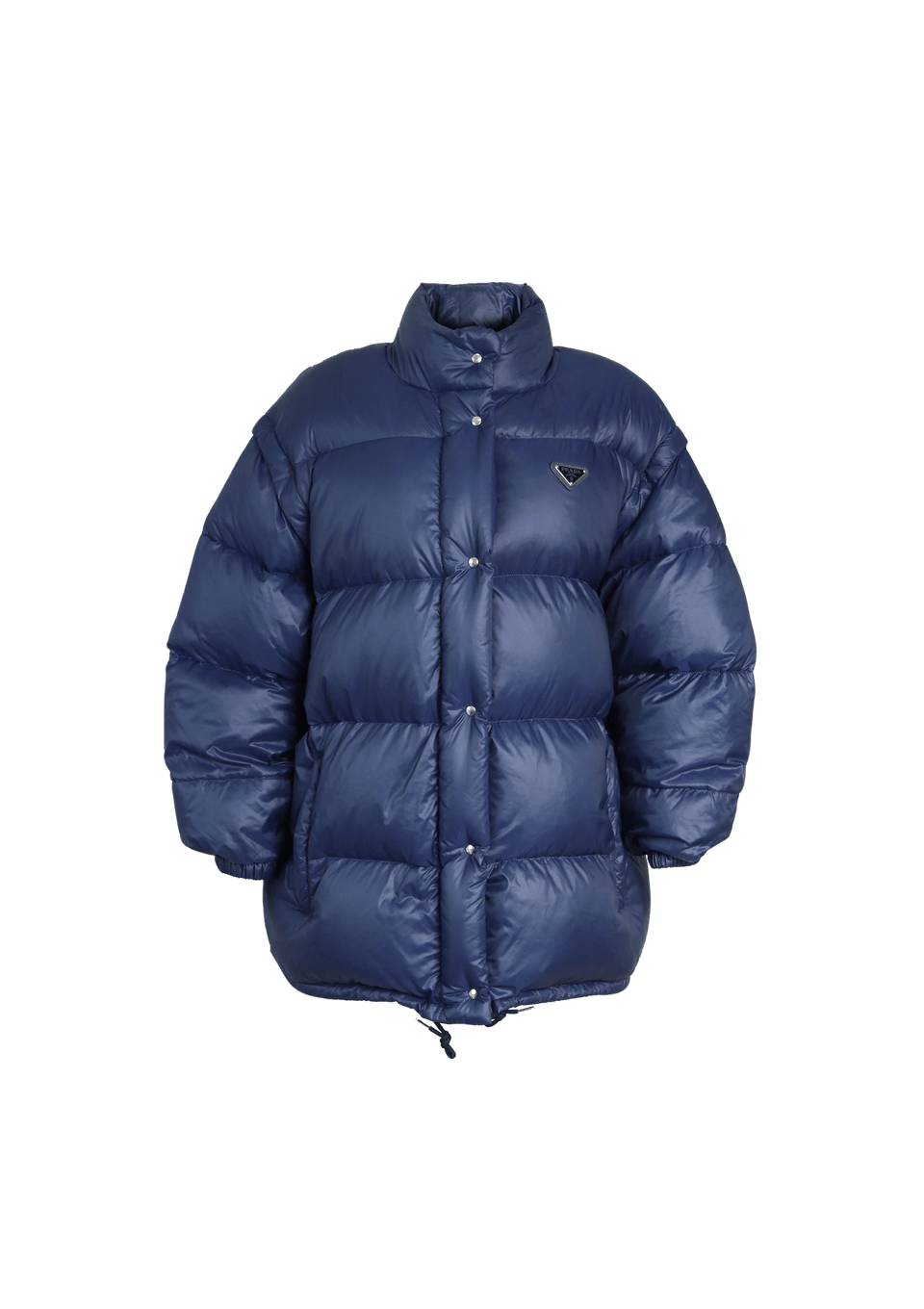 JAQUETA PRADA NYLON PUFFER DOWN JACKET 38 AZUL ORIGINAL – Gringa