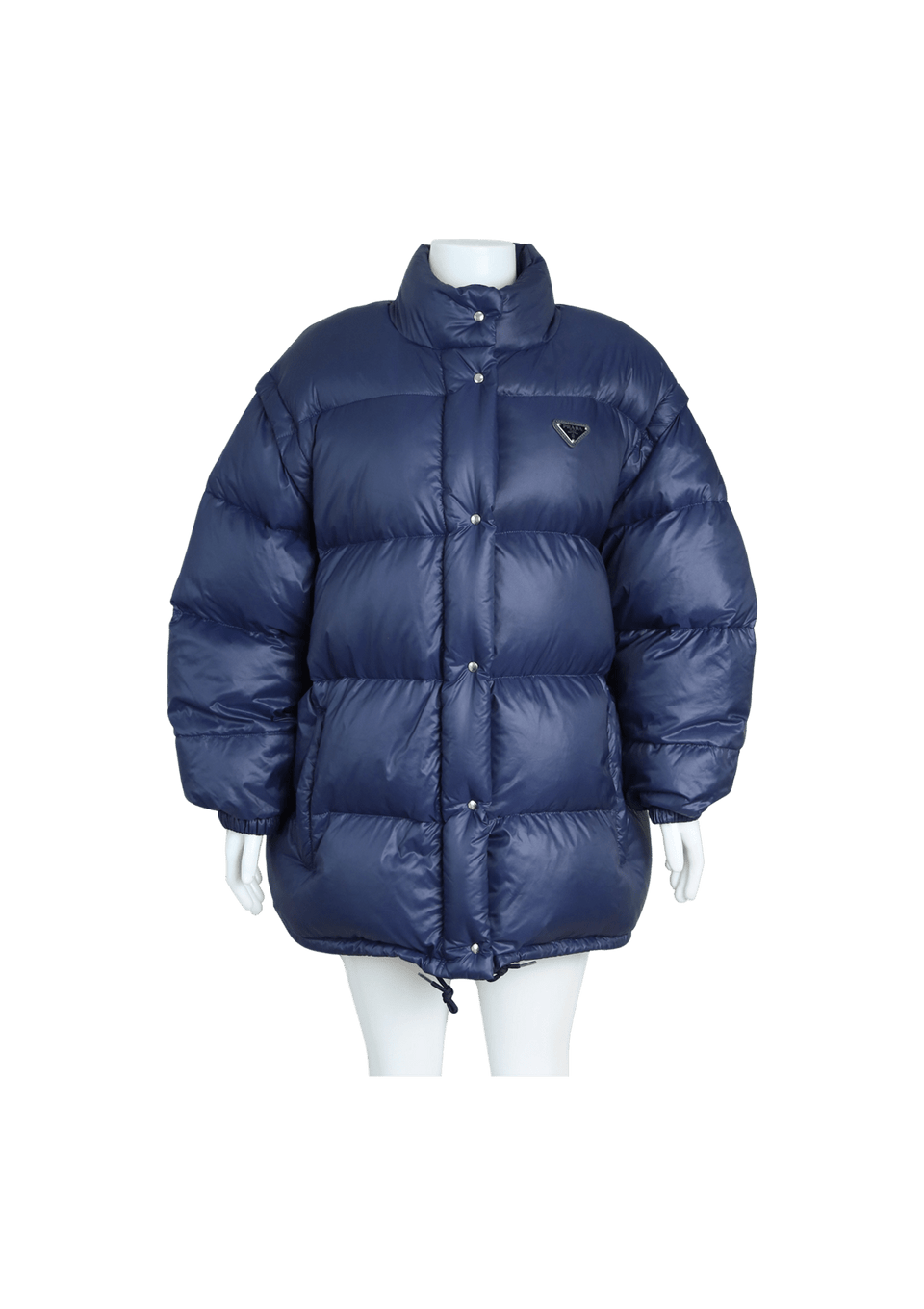 JAQUETA PRADA NYLON PUFFER DOWN JACKET 38 AZUL ORIGINAL – Gringa