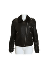 SHEARLING LEATHER BIKER JACKET 36