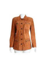 SINGLE-BREASTED SUEDE JACKET 40