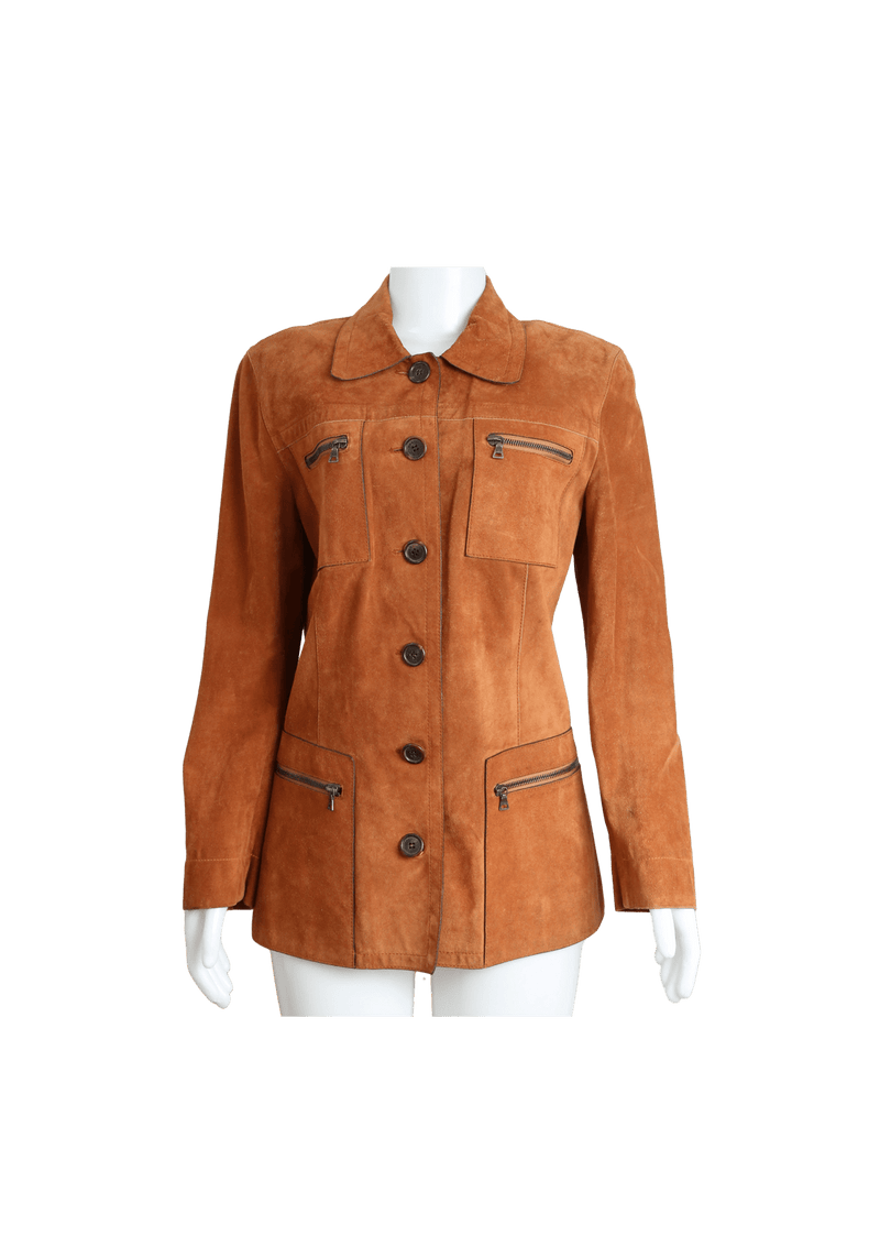 SINGLE-BREASTED SUEDE JACKET 40