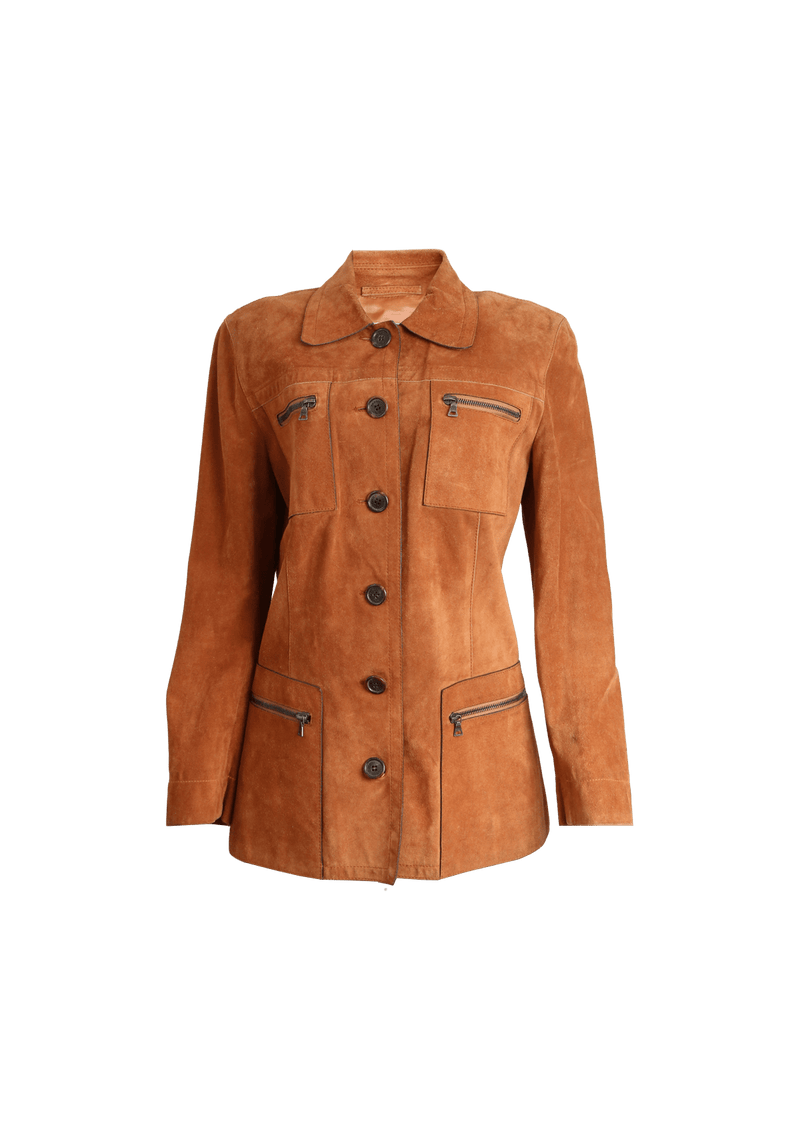 SINGLE-BREASTED SUEDE JACKET 40