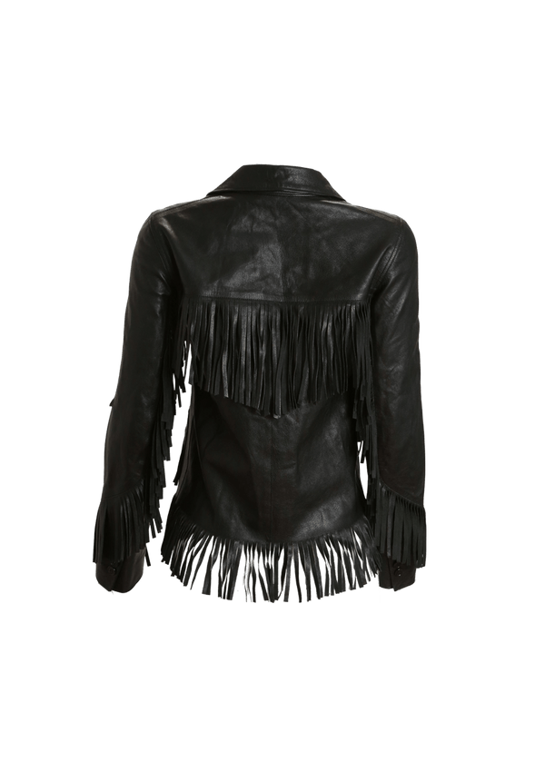 LEATHER FRINGE JACKET 34
