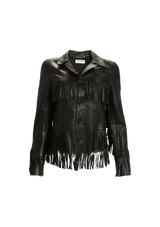 LEATHER FRINGE JACKET 34