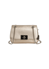 LEATHER CHAIN FLAP BAG