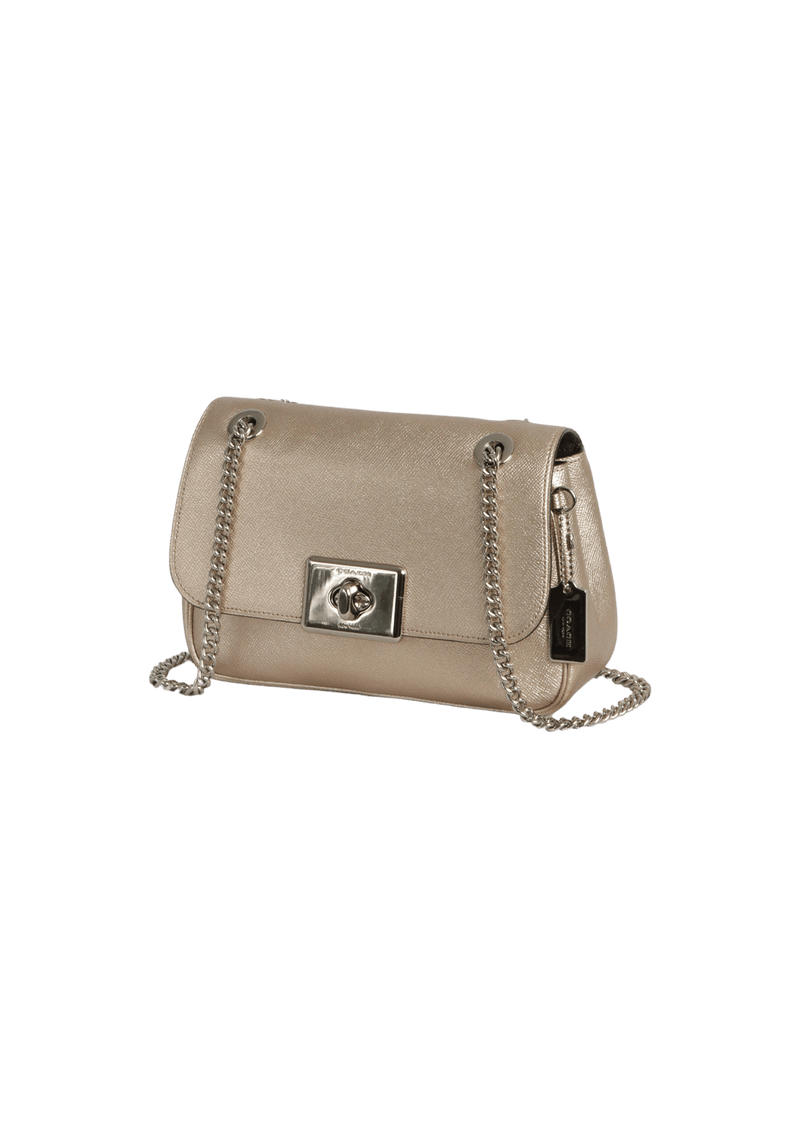 LEATHER CHAIN FLAP BAG